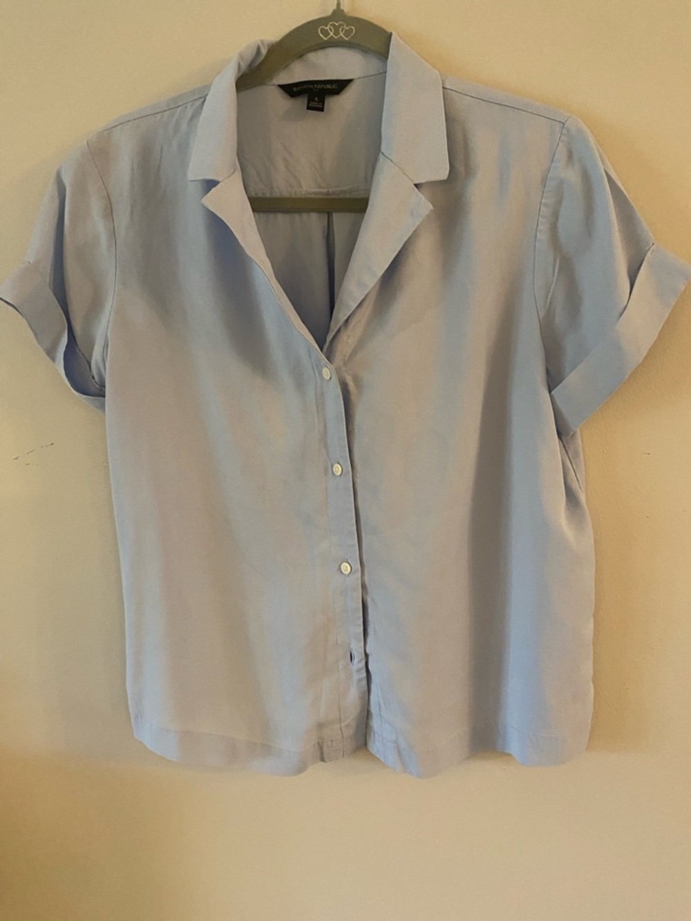 Banana Republic Blue Short-Sleeve Button-Down Shirt